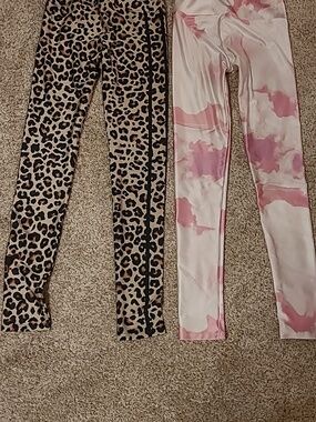 Goldsheep Women's Leopard Print Leggings & PINK varigated